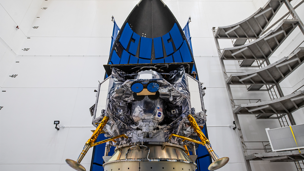 Astrobotic's Peregrine lunar lander is encapsulated with ULA's Vulcan rocket