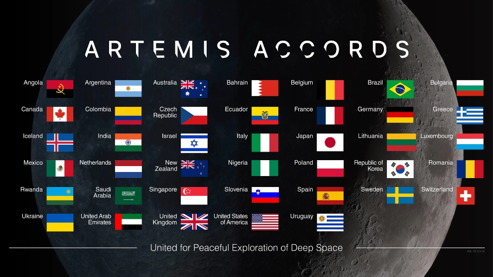 The 40 signatories of the Artemis Accords. Image credit: NASA.