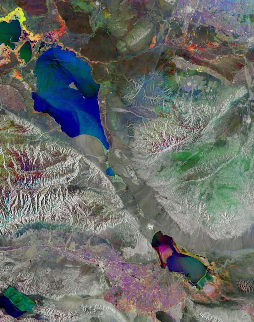 Earth from Space: Alakol, the multicoloured lake