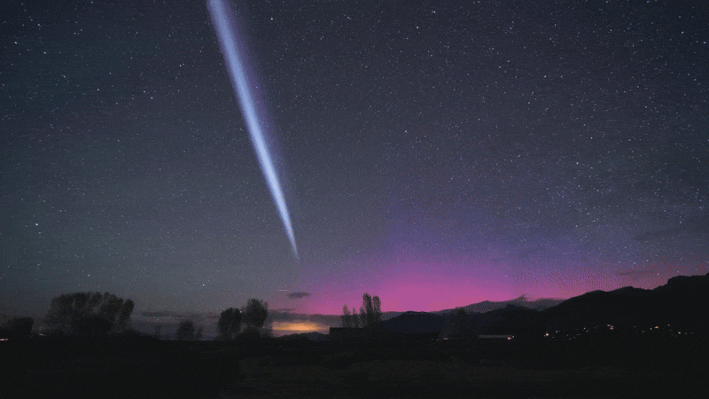 Mysterious white streak spotted over US skies during surprise aurora storm. What was it? (photos)