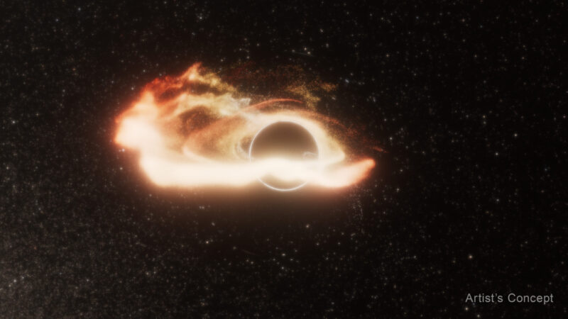 Supermassive black hole roaming the darkness between stars