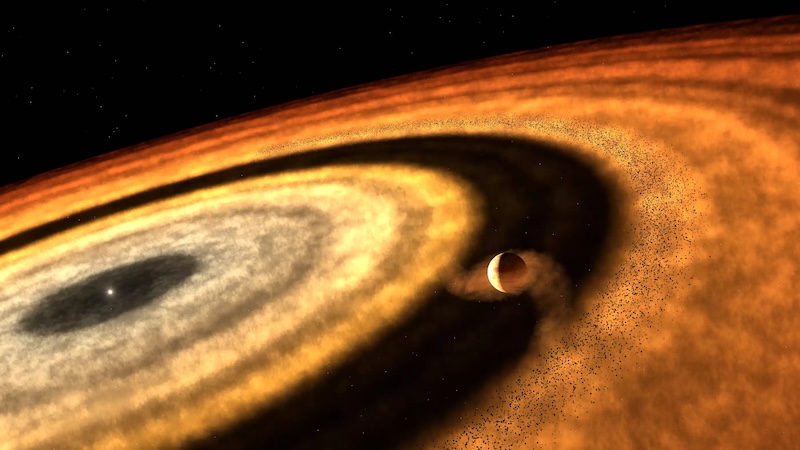 This gigantic searing hot exoplanet began its life very cold