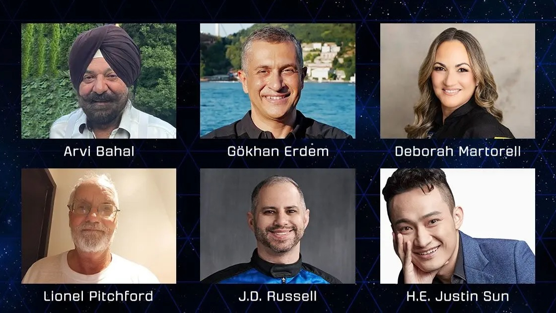 Crypto billionaire Justin Sun will fly on Blue Origin's next space tourism launch