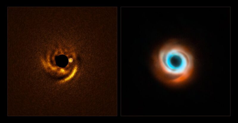 Newborn planet spotted sculpting a spiral around its star