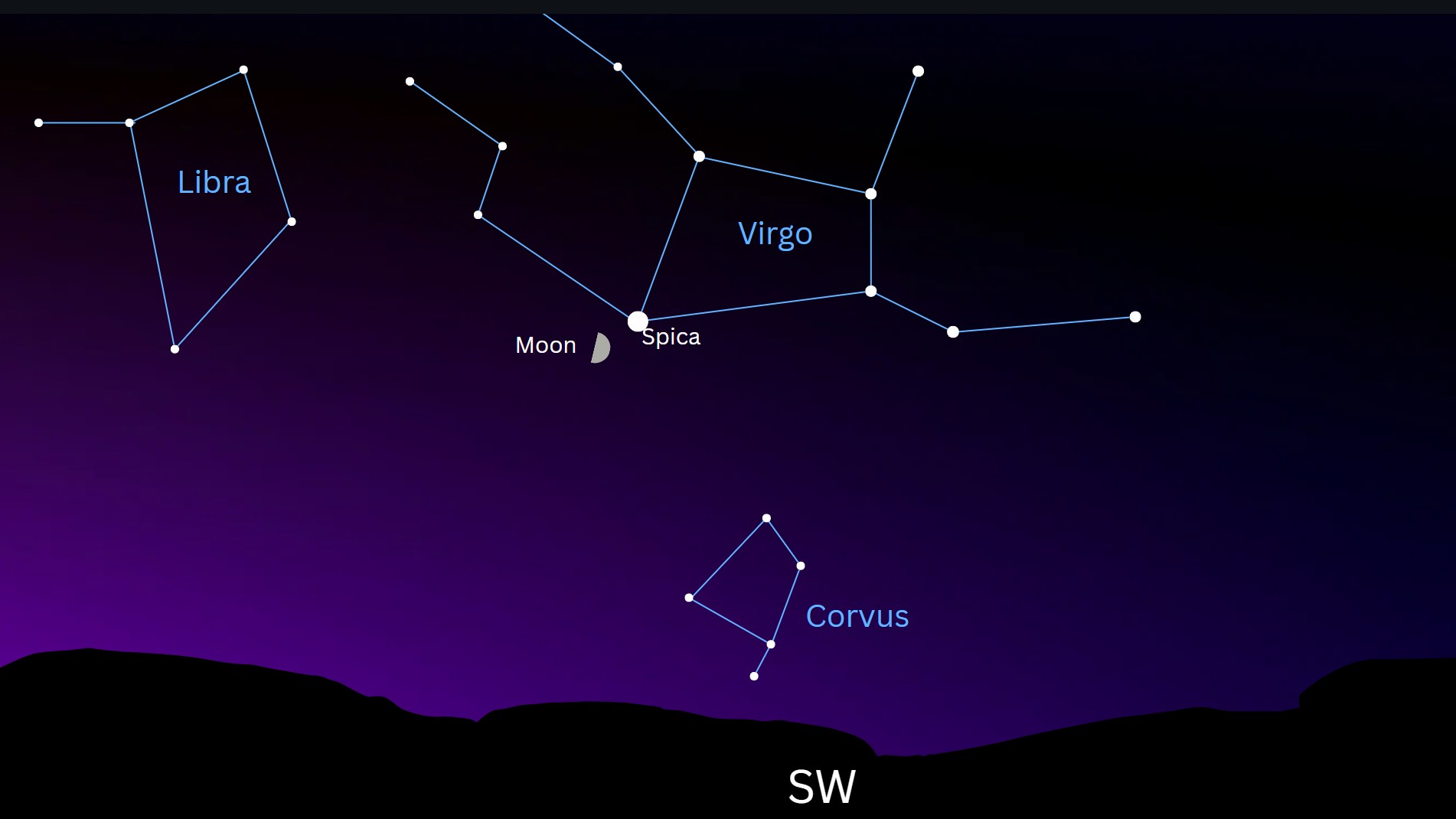 See the bright star Spica close to the waxing gibbous moon on July 3