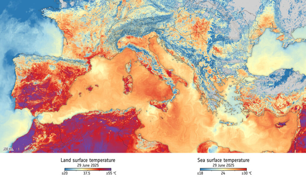 Southern Europe’s land and sea sizzles