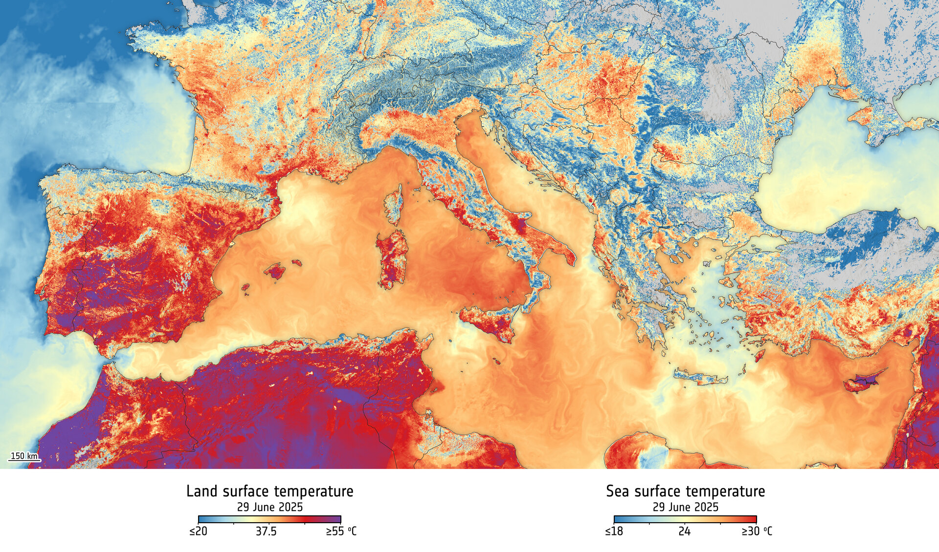 Southern Europe’s land and sea sizzles