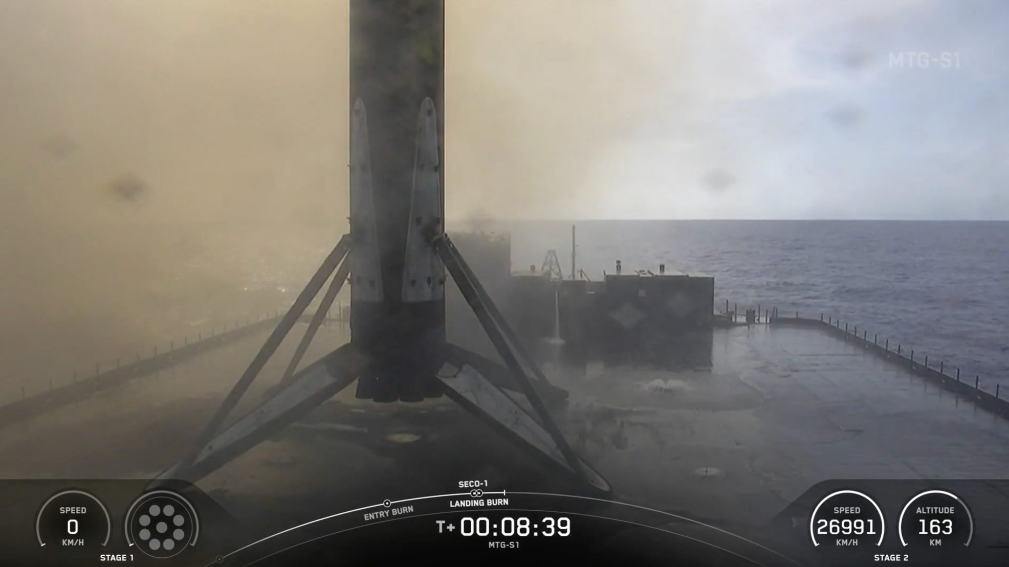 SpaceX launches advanced European weather satellite, lands rocket at sea (video, photos)