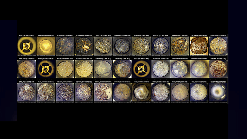 The 33 Sample Tubes Collected by Mars Perseverance
