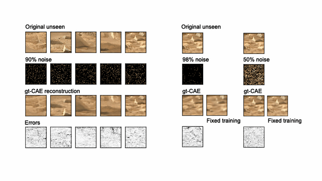 The Model Is The Message: Lightweight Convolutional Autoencoders Applied To Noisy Imaging Data For Planetary Science And Astrobiology