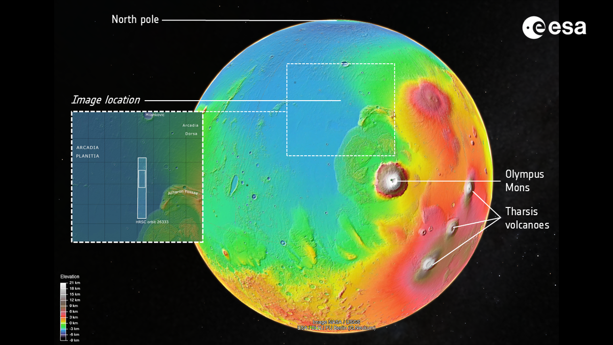 Why does Mars look purple, yellow and orange in ESA's stunning new satellite image?