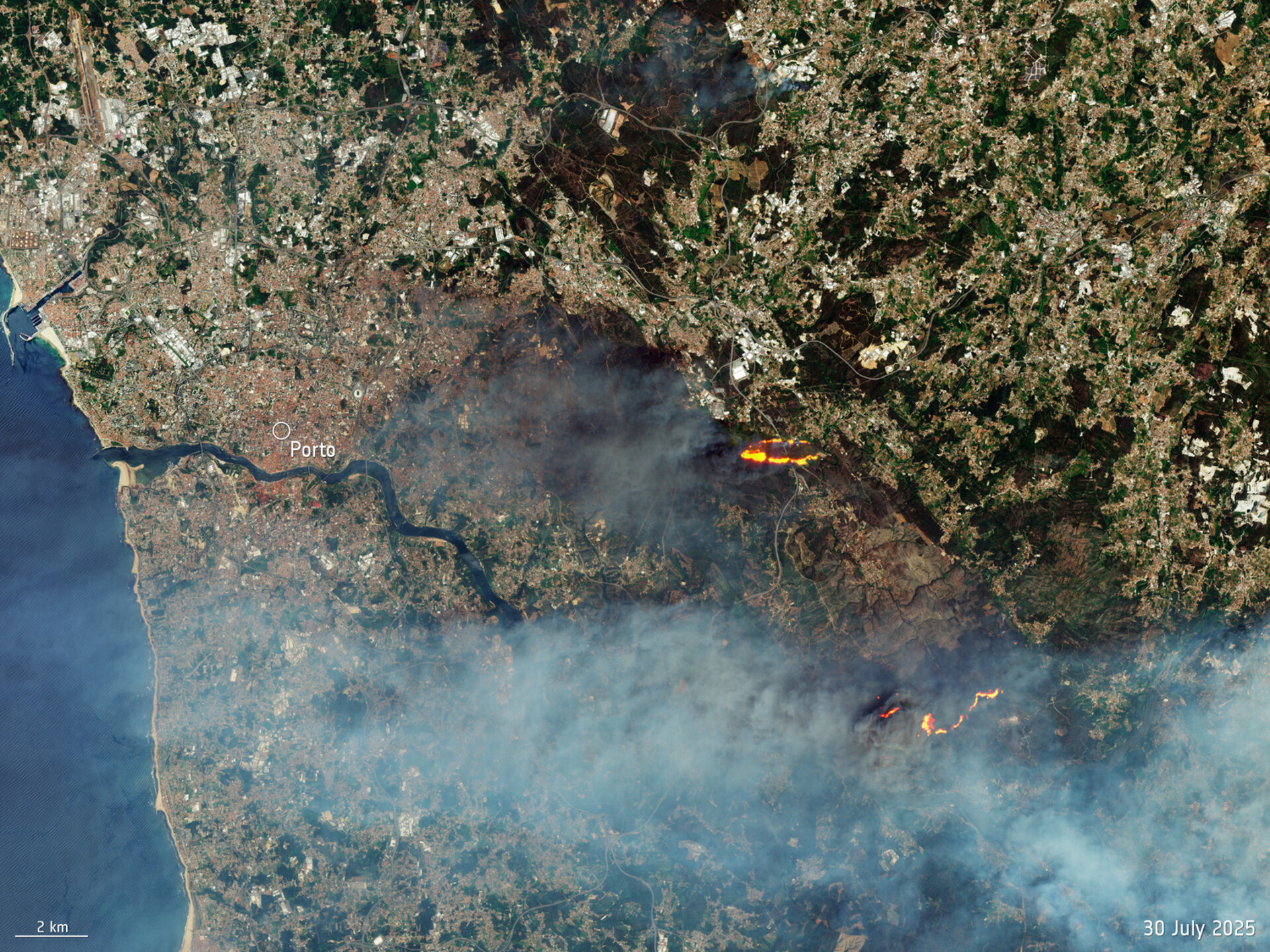 Wildfires burn in northern Portugal