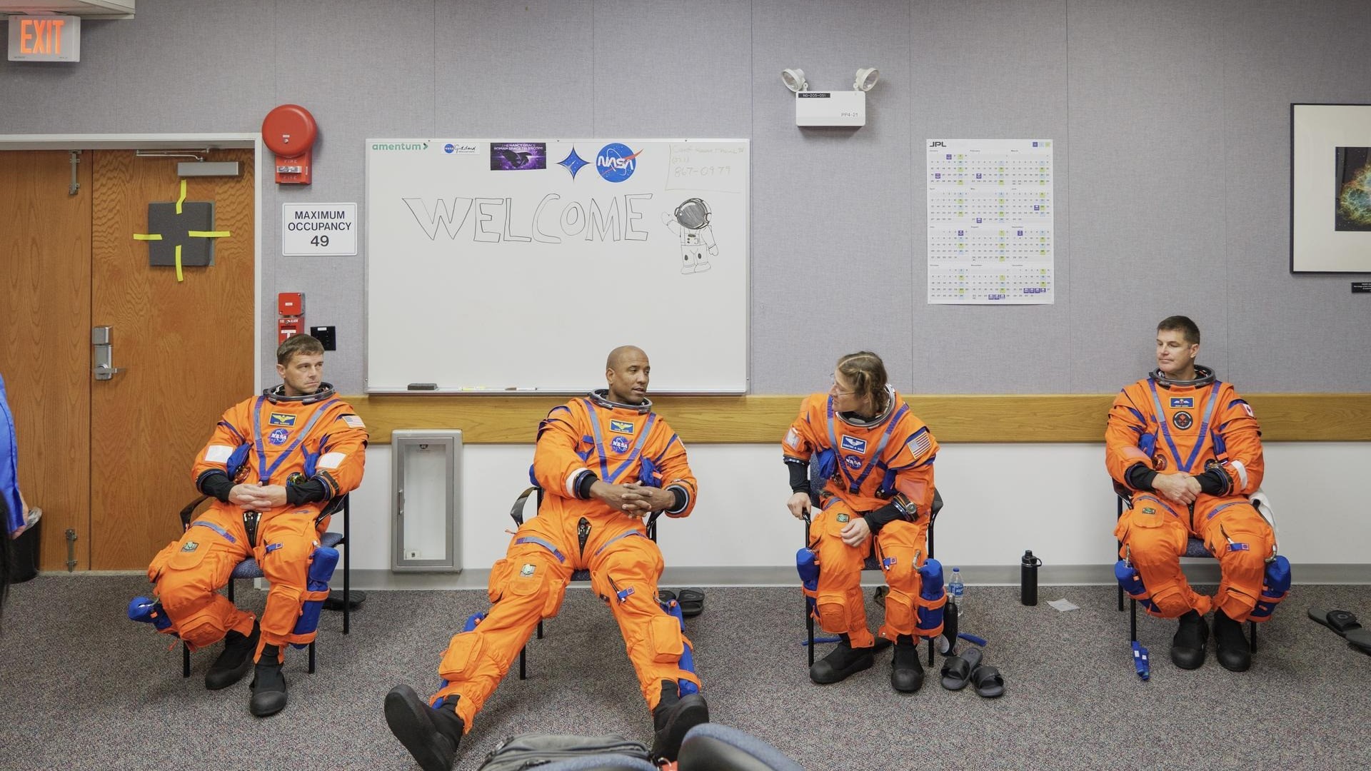 Artemis 2 moon astronauts suit up and enter their Orion spacecraft together for 1st time