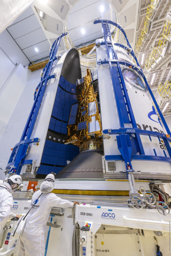 First MetOp-SG satellite sealed within Ariane 6 fairing