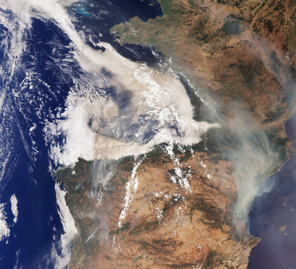 Iberian wildfires seen from space