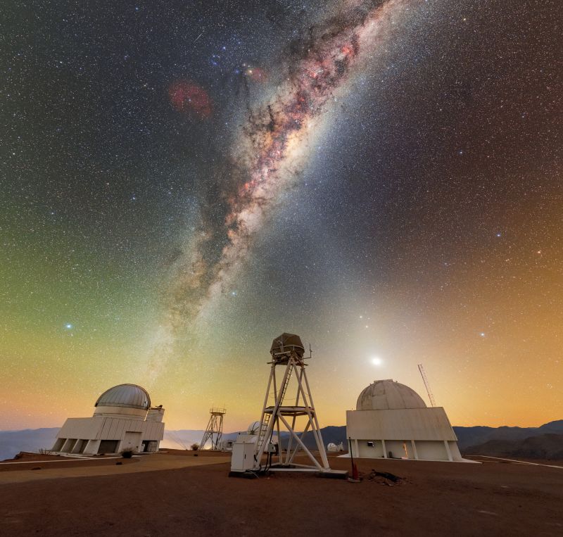 Milky Way and zodiacal light glow above telescopes in Chile | Space photo of the day for Aug. 15, 2025