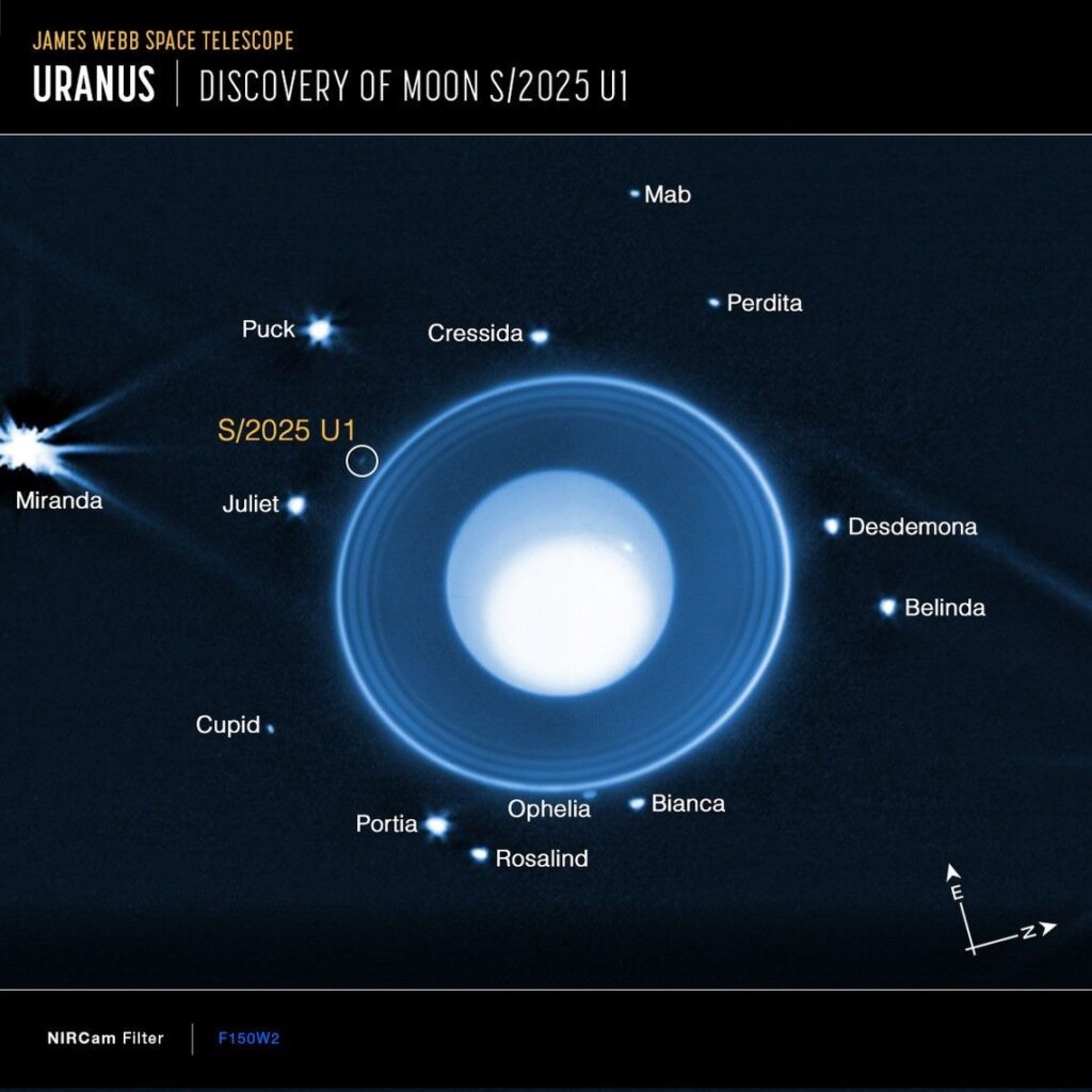 Scientists find tiny new moon around Uranus with the James Webb Space Telescope (photos, video)