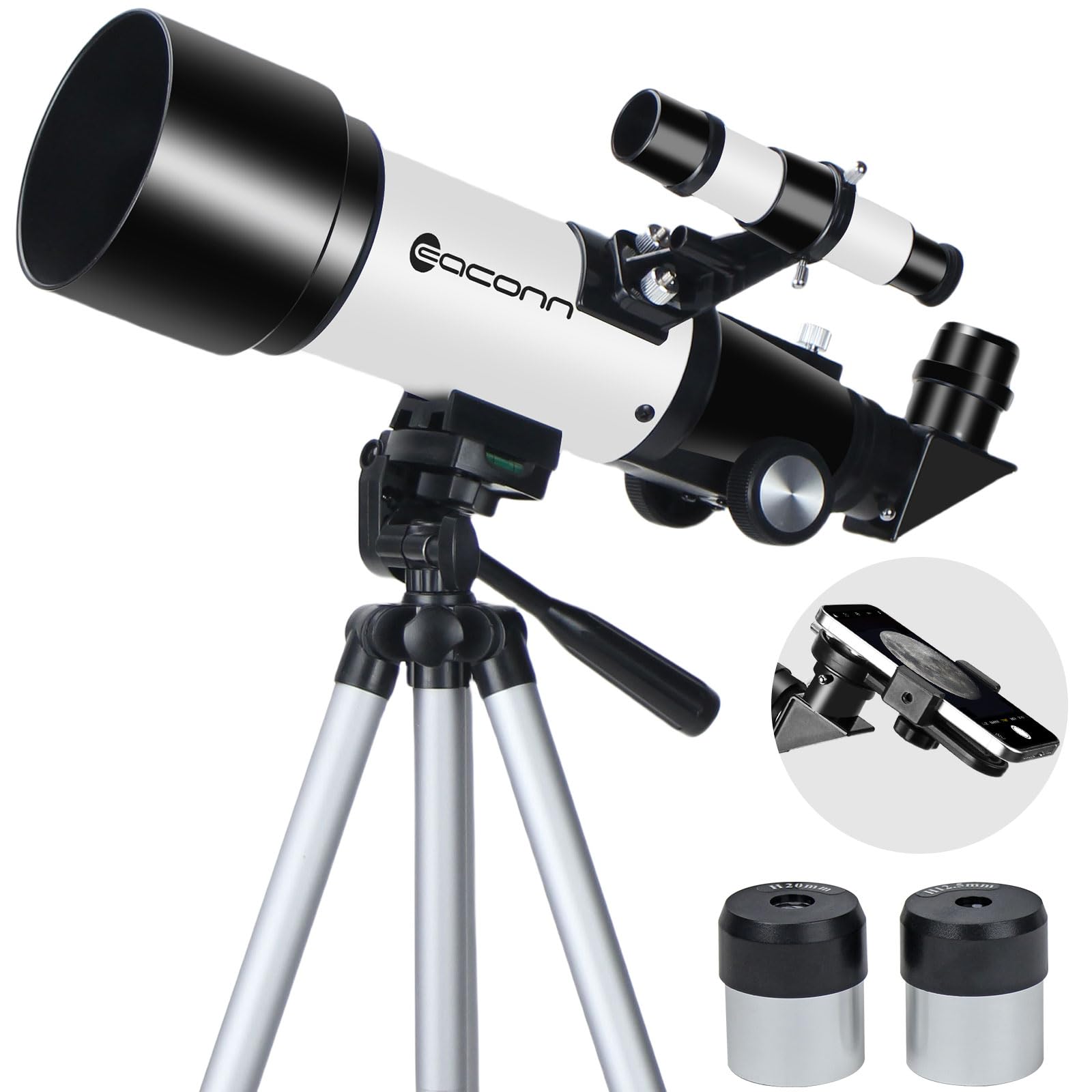 Telescopes, Telescope for Kids and Adults Beginners, 70mm Aperture 400mm Focus Length Refractor Travel Telescope with AZ Mount for Observe The Moon and Landscape