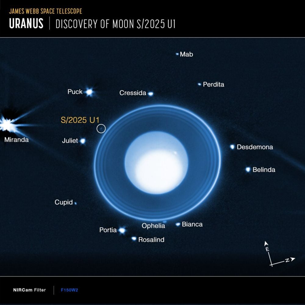 Uranus' 29th Moon Can't Hide From The JWST
