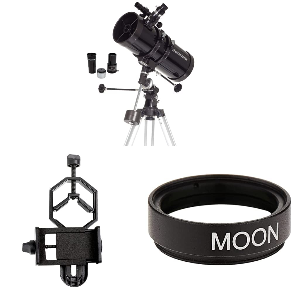 Celestron – PowerSeeker 114EQ Telescope – Manual German Equatorial Telescope for Beginners – Compact and Portable – Bonus Astronomy Software Package – 114mm Aperture
