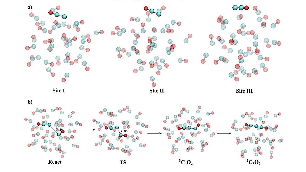 Formation Of Unsaturated Carbon Chains Through Carbon Chemisorption On Solid CO