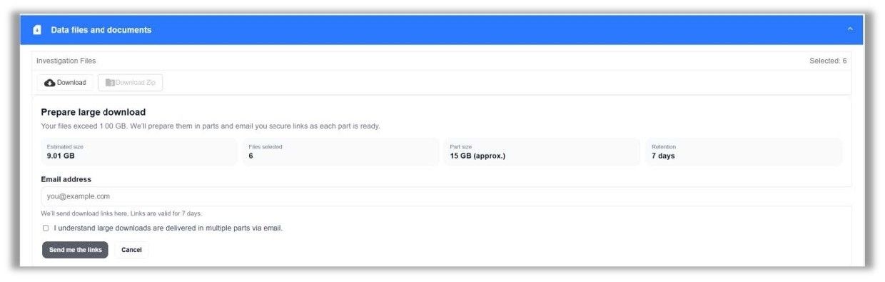 New File Download Process for PSI Large Requests