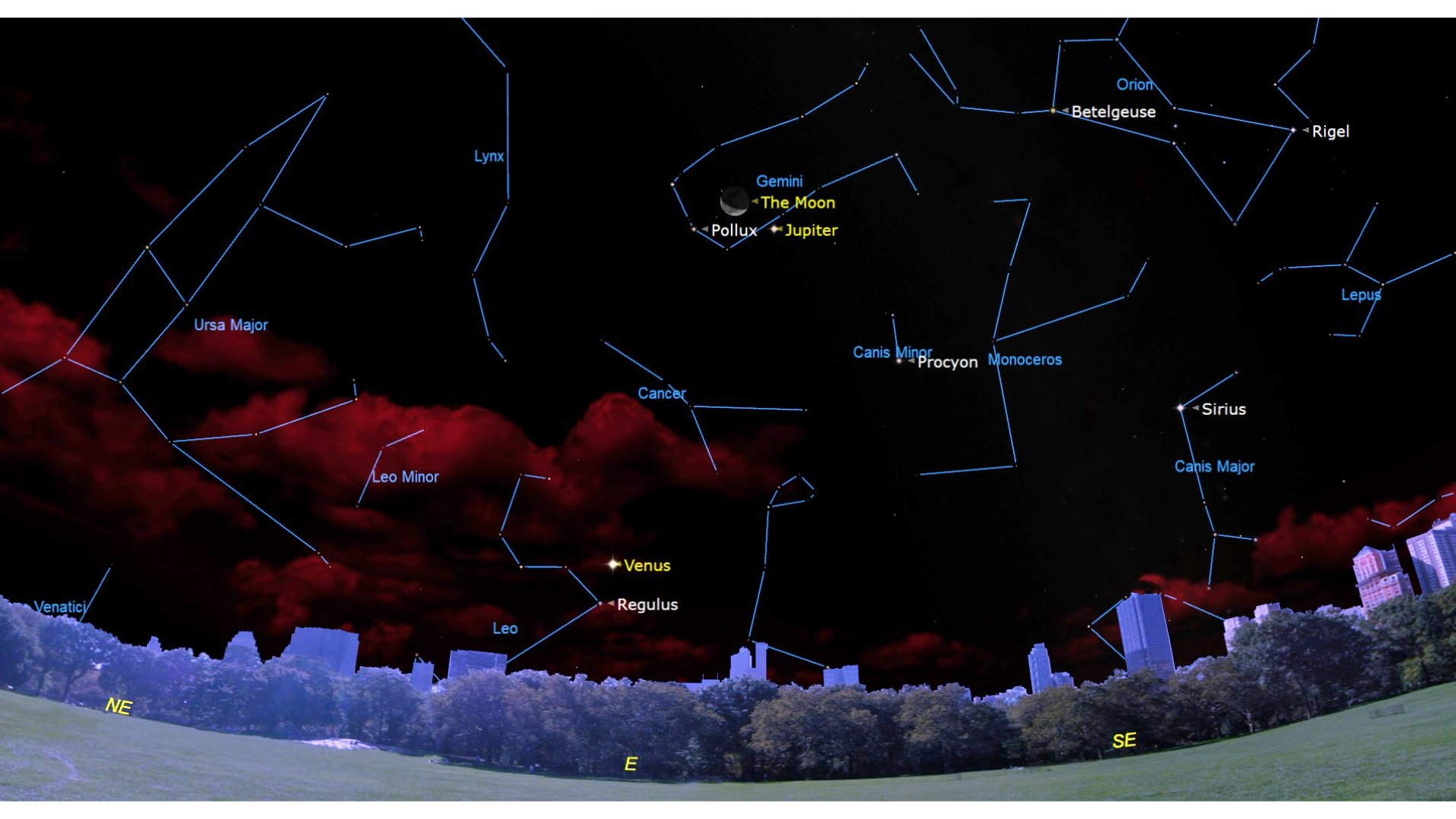See Jupiter and the moon join the Gemini twins in the predawn sky on Sept. 16