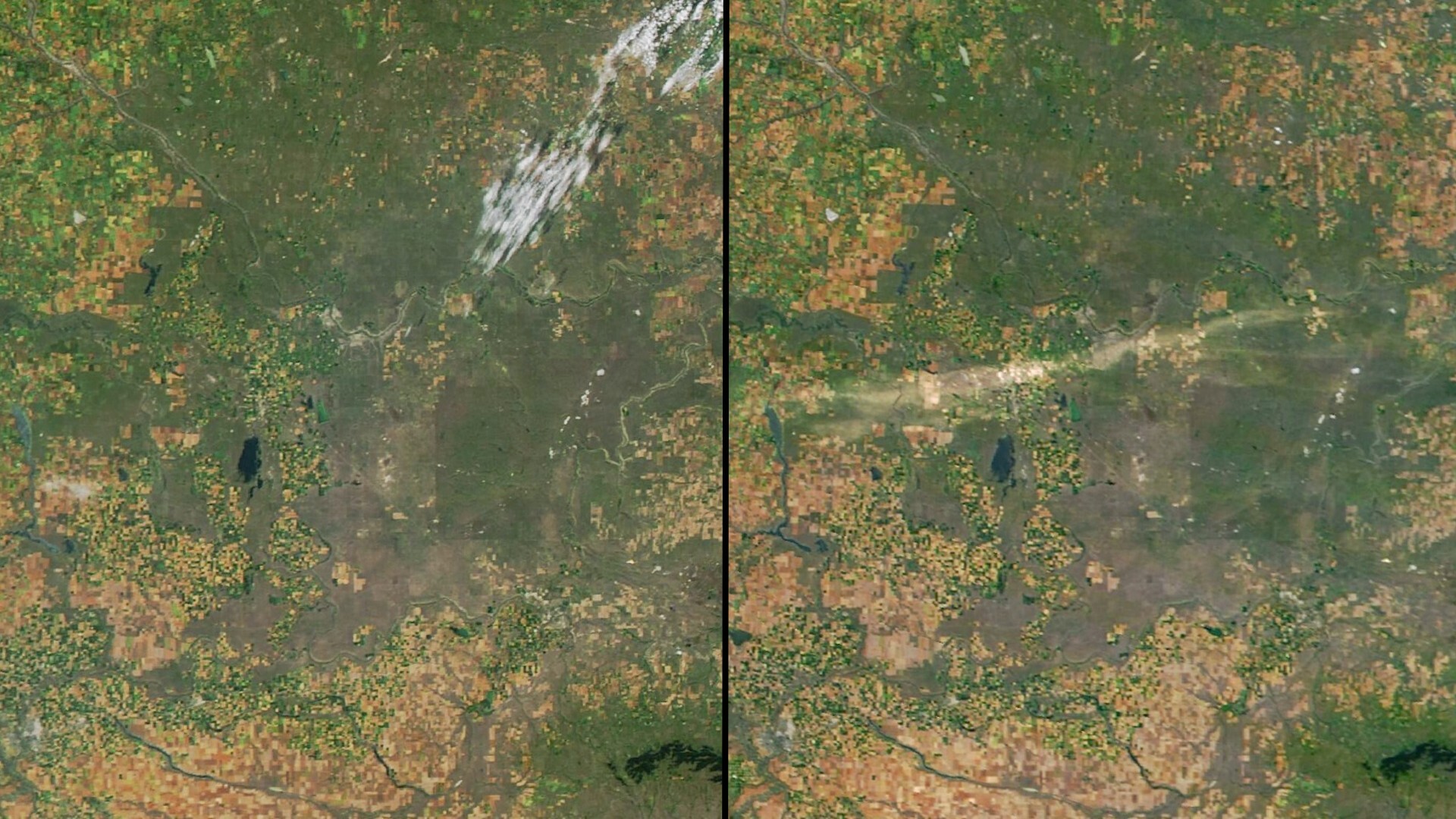 Storms leave 120-mile scar in Alberta visible from space (images)