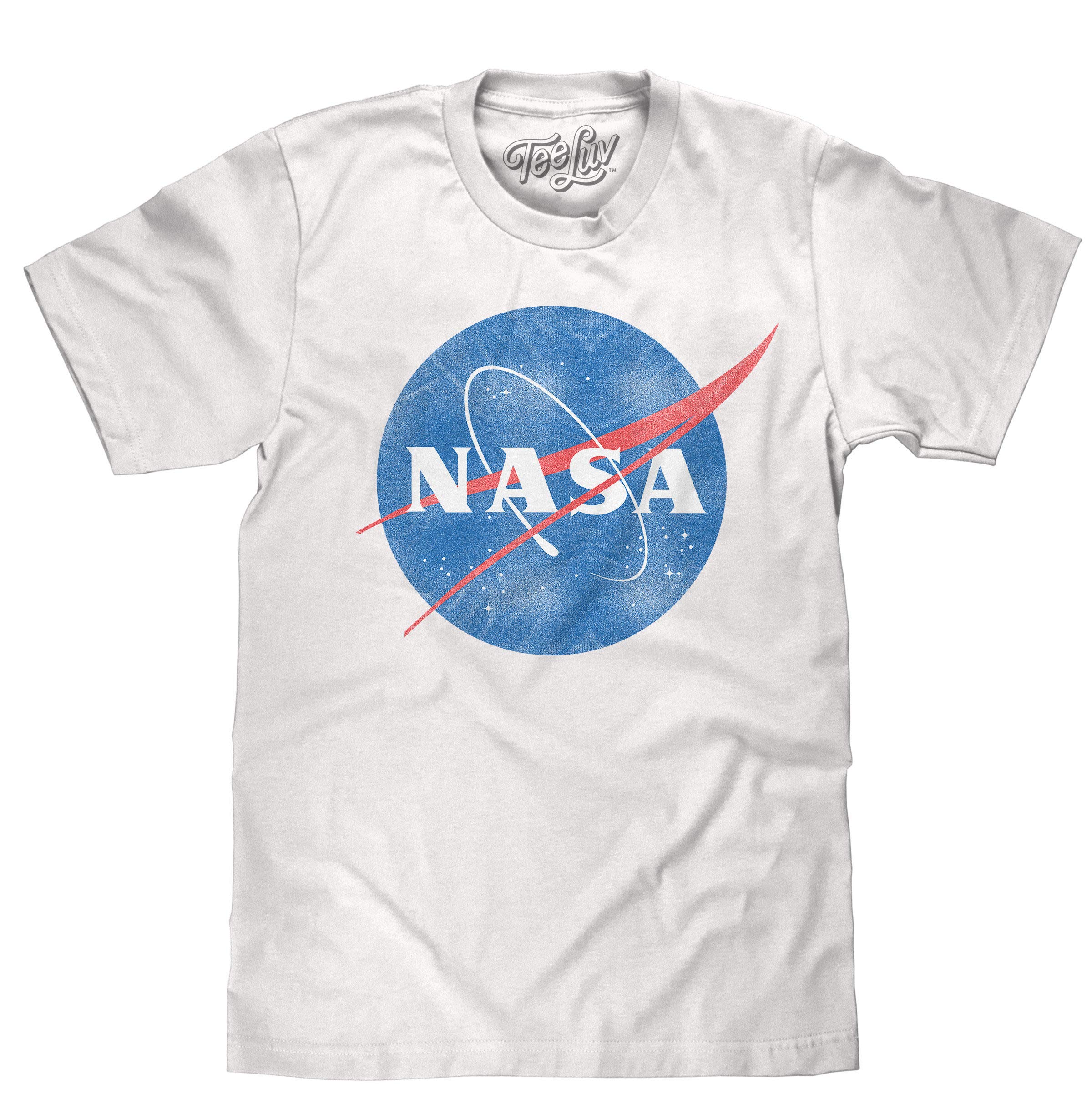 Tee Luv Men's Distressed NASA Shirt – Vintage NASA Meatball Logo T-Shirt