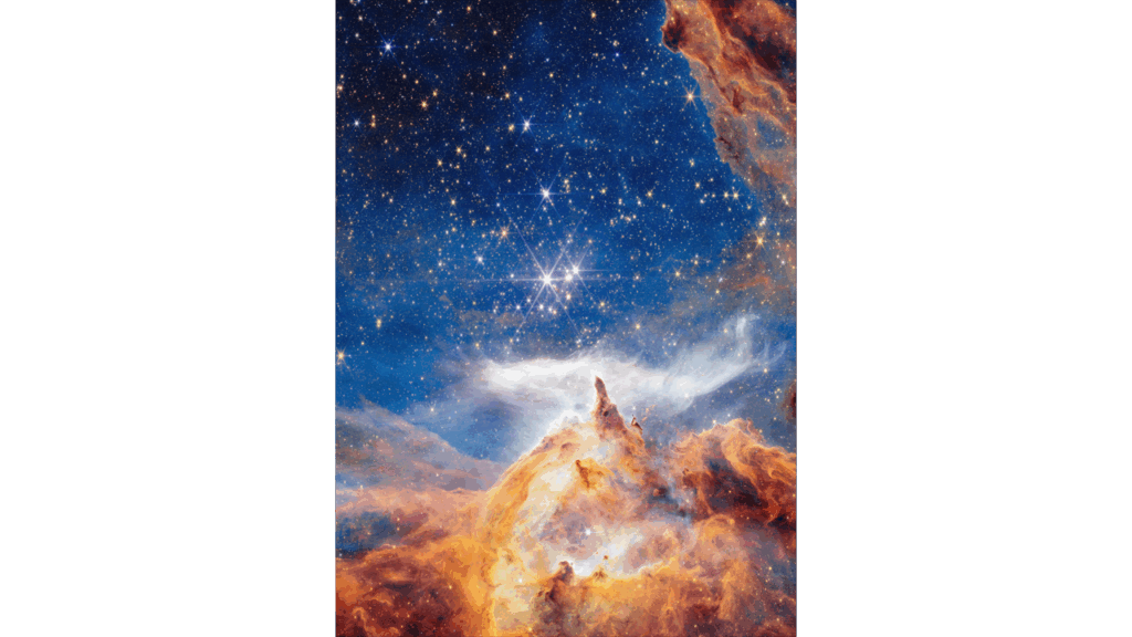 Triple star system burns bright in new image from the James Webb Space Telescope