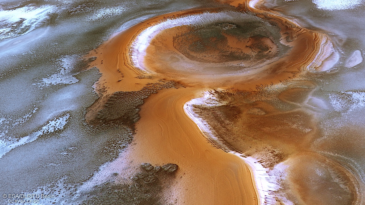 A Look At The Icy Terrain In The South Polar Region Of Mars