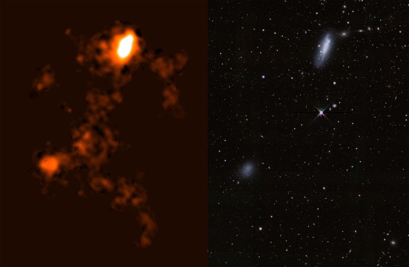 Astronomers find 2 galaxies linked by a huge gas bridge