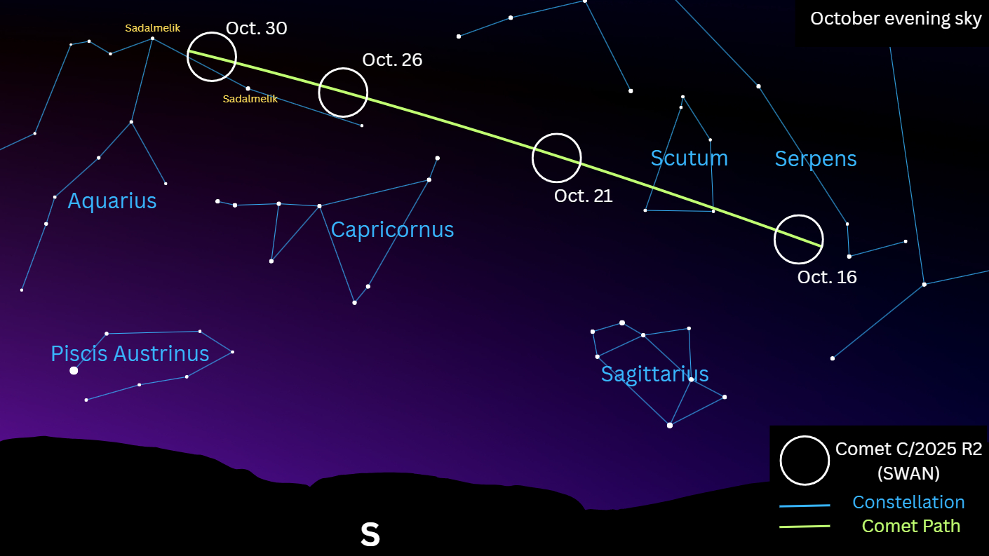 How to see Comet C/2025 R2 (SWAN) shine in the October sky