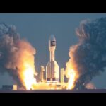 Huge commercial Chinese solid rocket launches 3 satellites from barge in the Yellow Sea