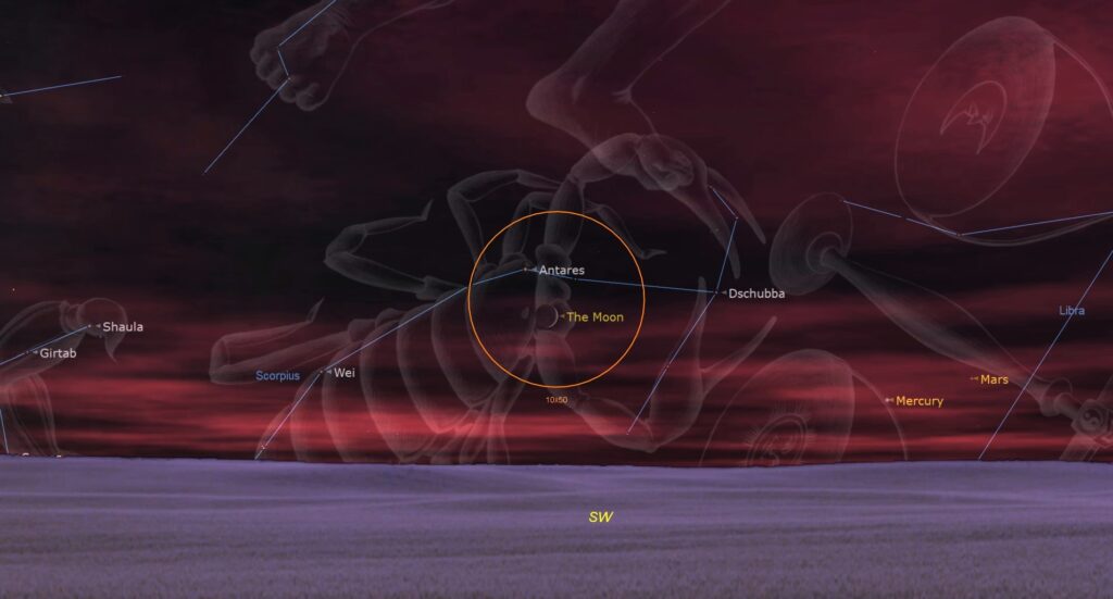 New moon of October 2025 hides red star Antares for some lucky stargazers tomorrow