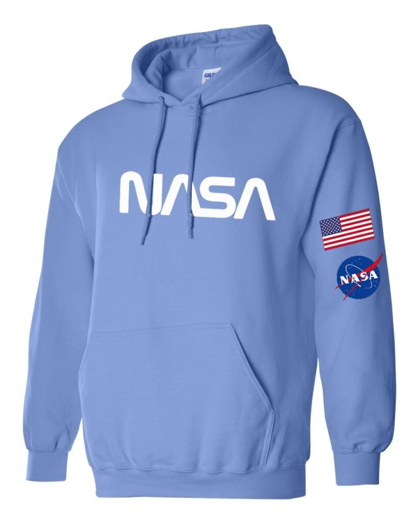 Studio 9Thirty3 Adult NASA Sweatshirt Hoodie with Flag and NASA logo, Gift for Space Enthusiast, NASA Gift