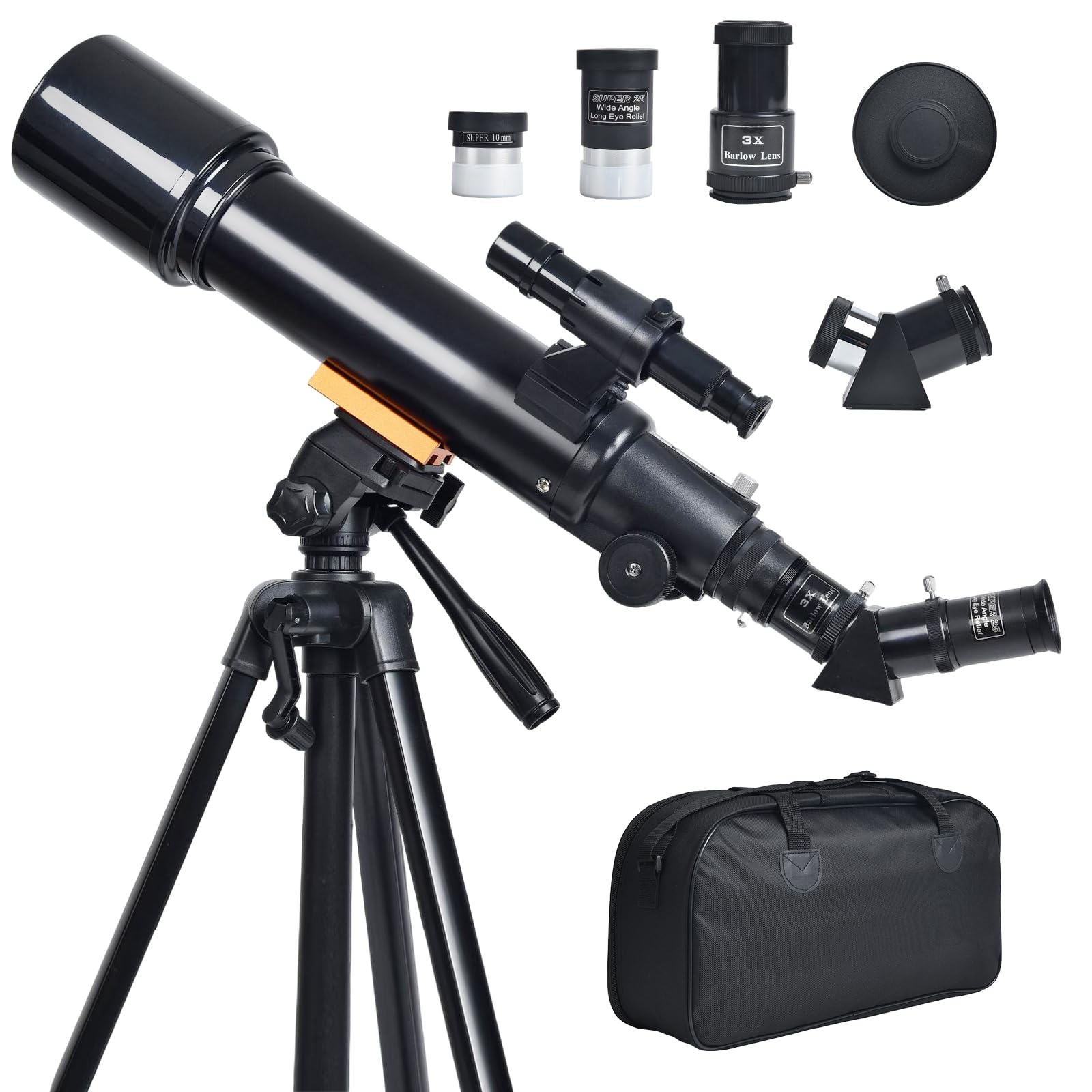 cbeyook Telescope for Beginners & Kids: 70mm / 500mm Refractor (150X HD), Portable Travel Scope, Best Astronomy Gifts for Adults w/Wireless Remote, Carrying Bag. Easy Set Up