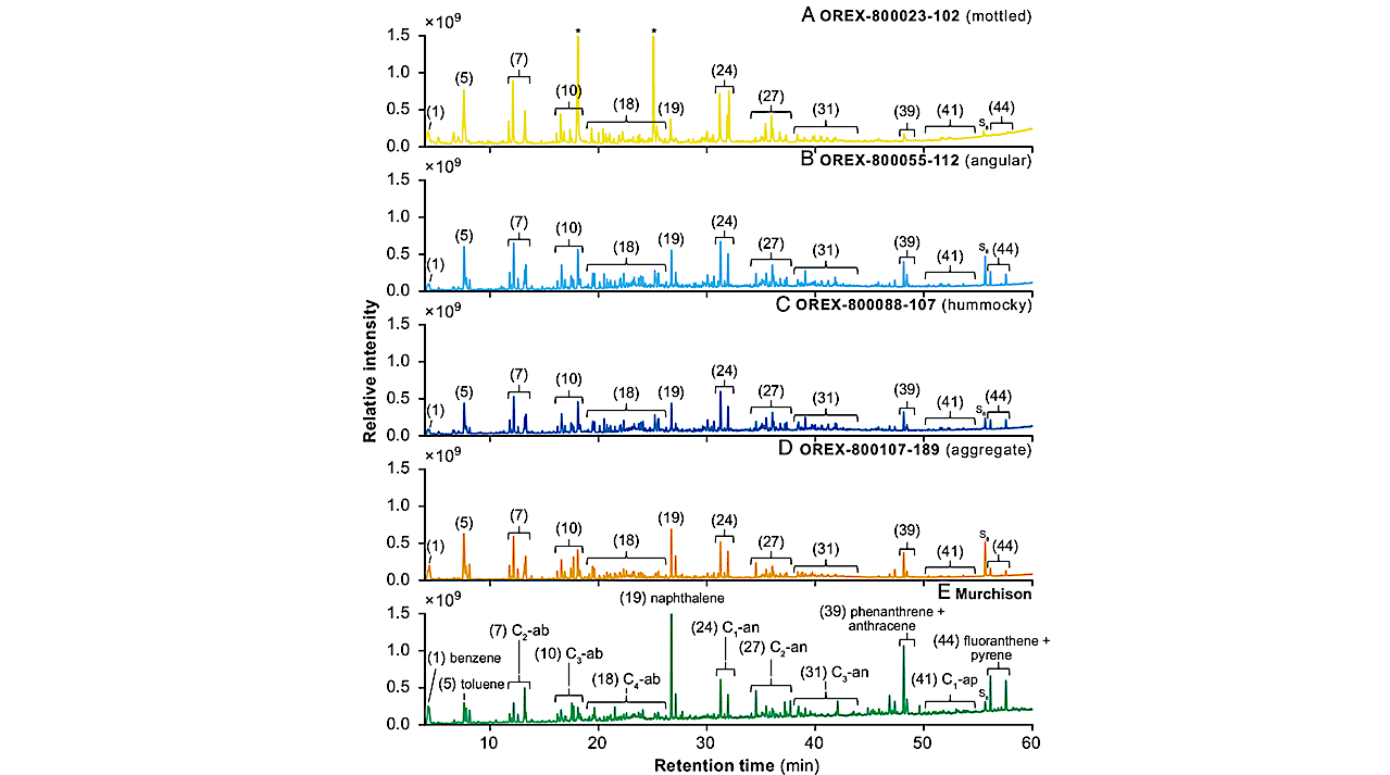 Prebiotic Organic Compounds In Samples Of Asteroid Bennu Indicate Heterogeneous Aqueous Alteration