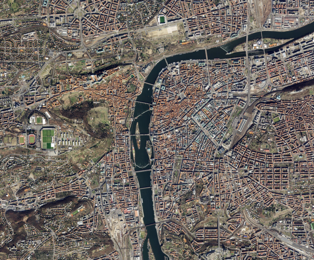 Stunning Satellite Image Showcases Prague’s Iconic Landmarks and Medieval Allure
