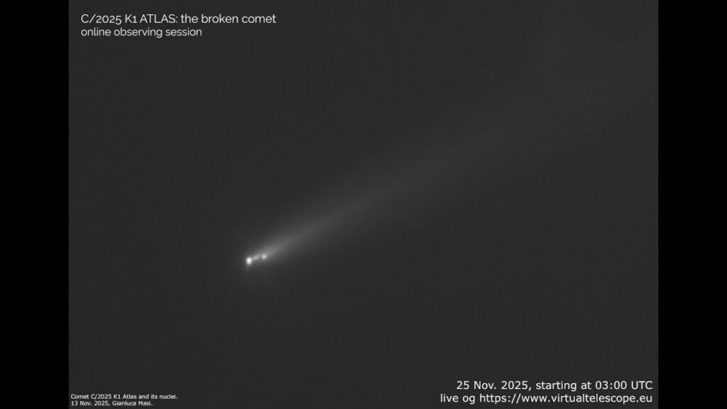 Watch fractured comet C/2025 K1 (ATLAS) race away from the sun in free livestream tonight