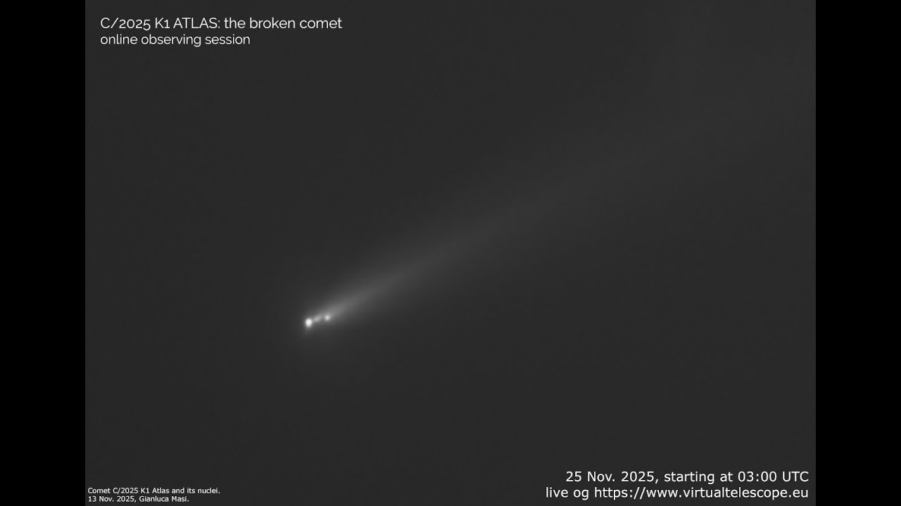 Watch fractured comet C/2025 K1 (ATLAS) race away from the sun in free livestream tonight