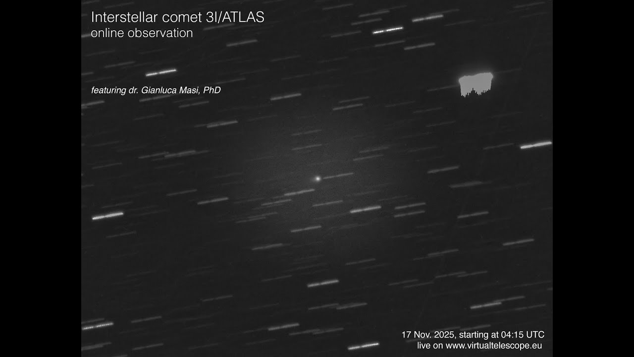 Watch interstellar comet 3I/ATLAS speed away from the sun in free telescope livestream on Nov. 16
