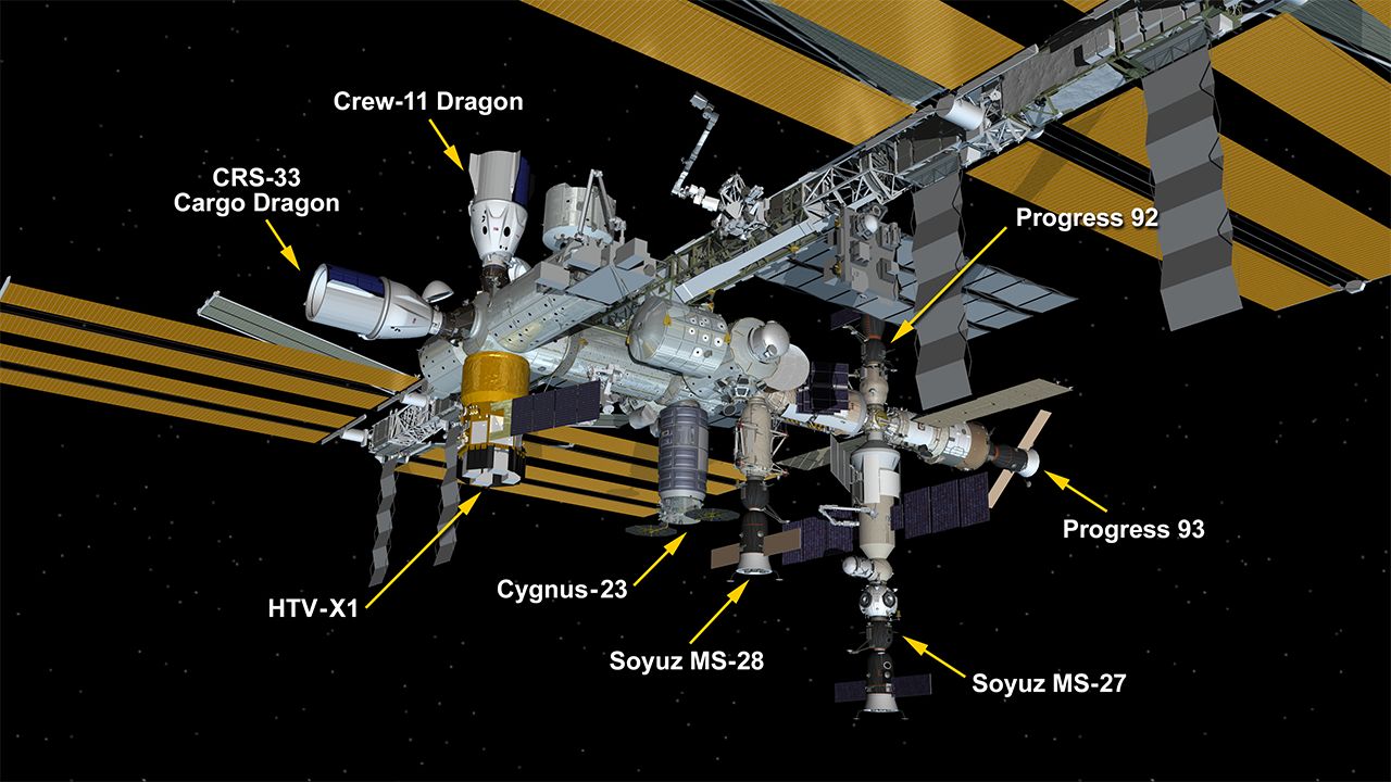 For the 1st time ever, 8 spacecraft are docked to the International Space Station