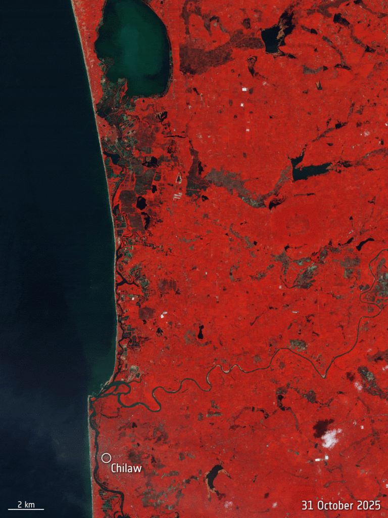 Severe flooding and landslides challenge Sri Lanka’s Puttalam district as satellite imagery reveals dramatic landscape changes