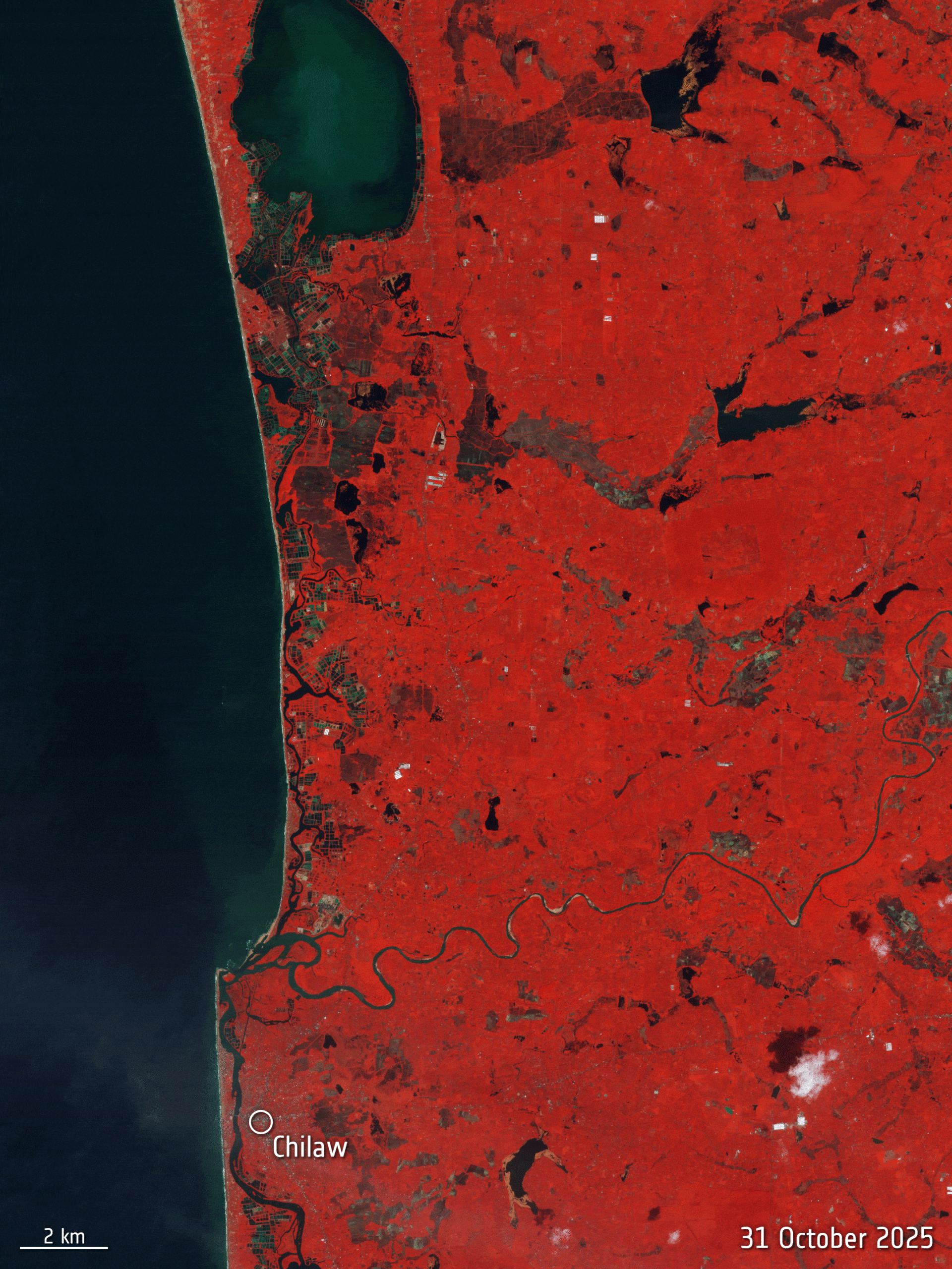 Severe flooding and landslides challenge Sri Lanka’s Puttalam district as satellite imagery reveals dramatic landscape changes