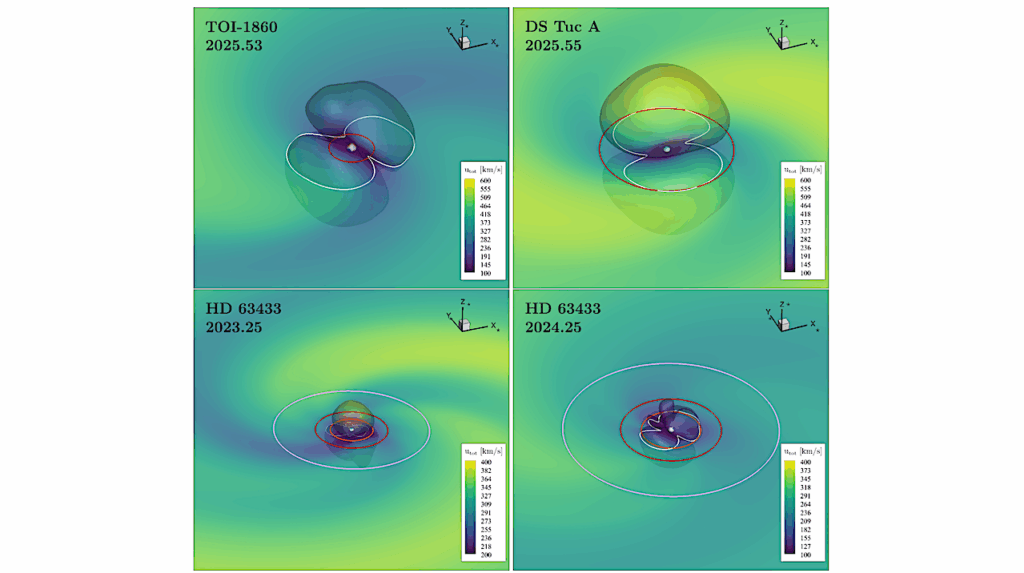 Spectropolarimetric Characterisation Of Exoplanet Host Stars In Preparation Of The Ariel Mission II. The magnetised wind environment of TOI-1860, DS Tuc A, and HD 63433