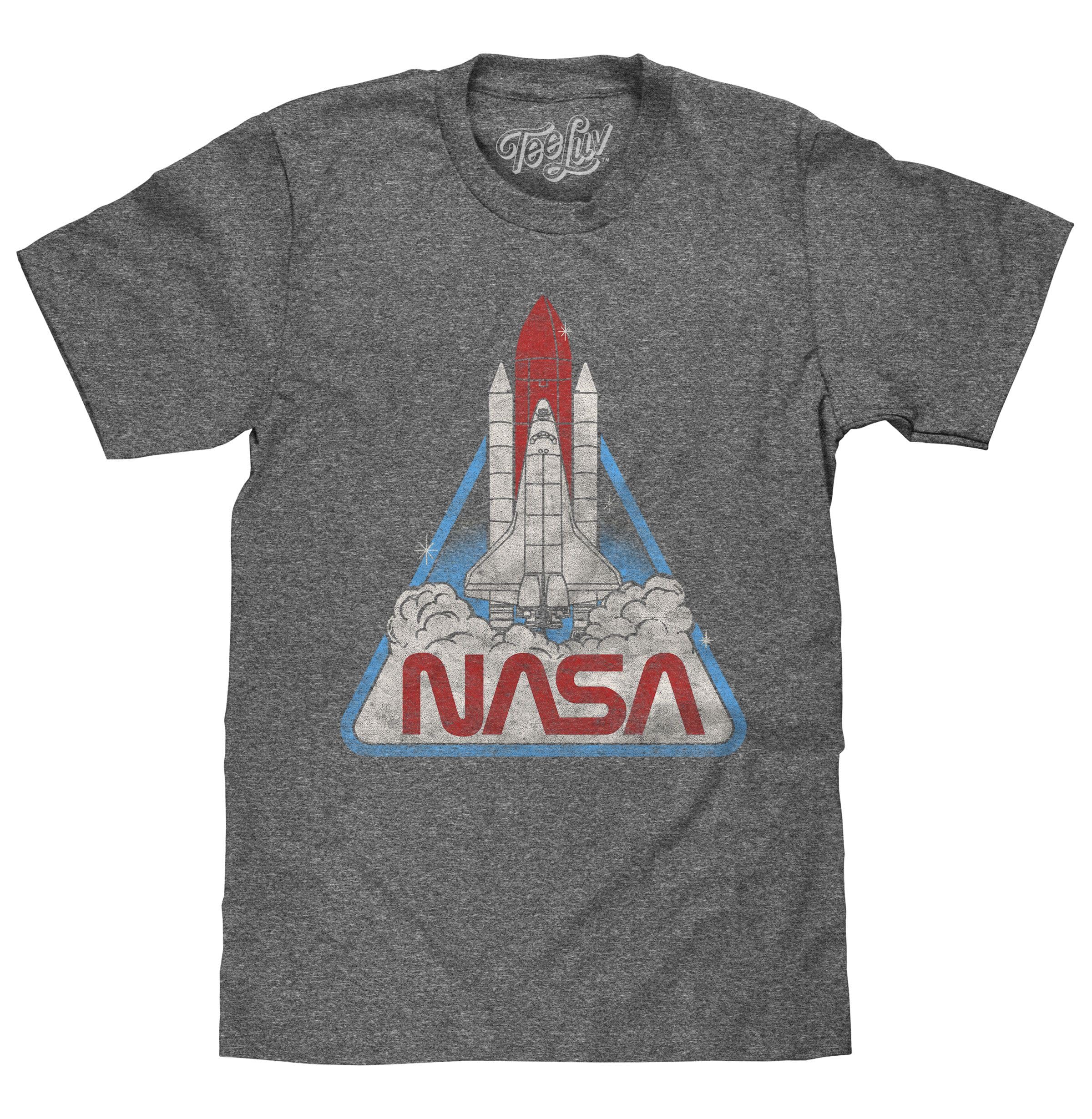 Tee Luv Men's NASA Space Shuttle Shirt – Retro NASA Worm Logo T-Shirt