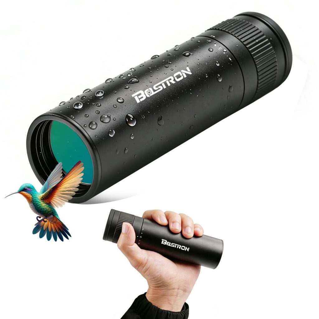 10×32 HD Monocular Telescope for Adults High Powered, Metal Cover Waterproof Fogproof Power Prism FMC Coated Optic Mini Poctable Telescope Monocular with Phone Adapter for Concert,Matches,Hiking