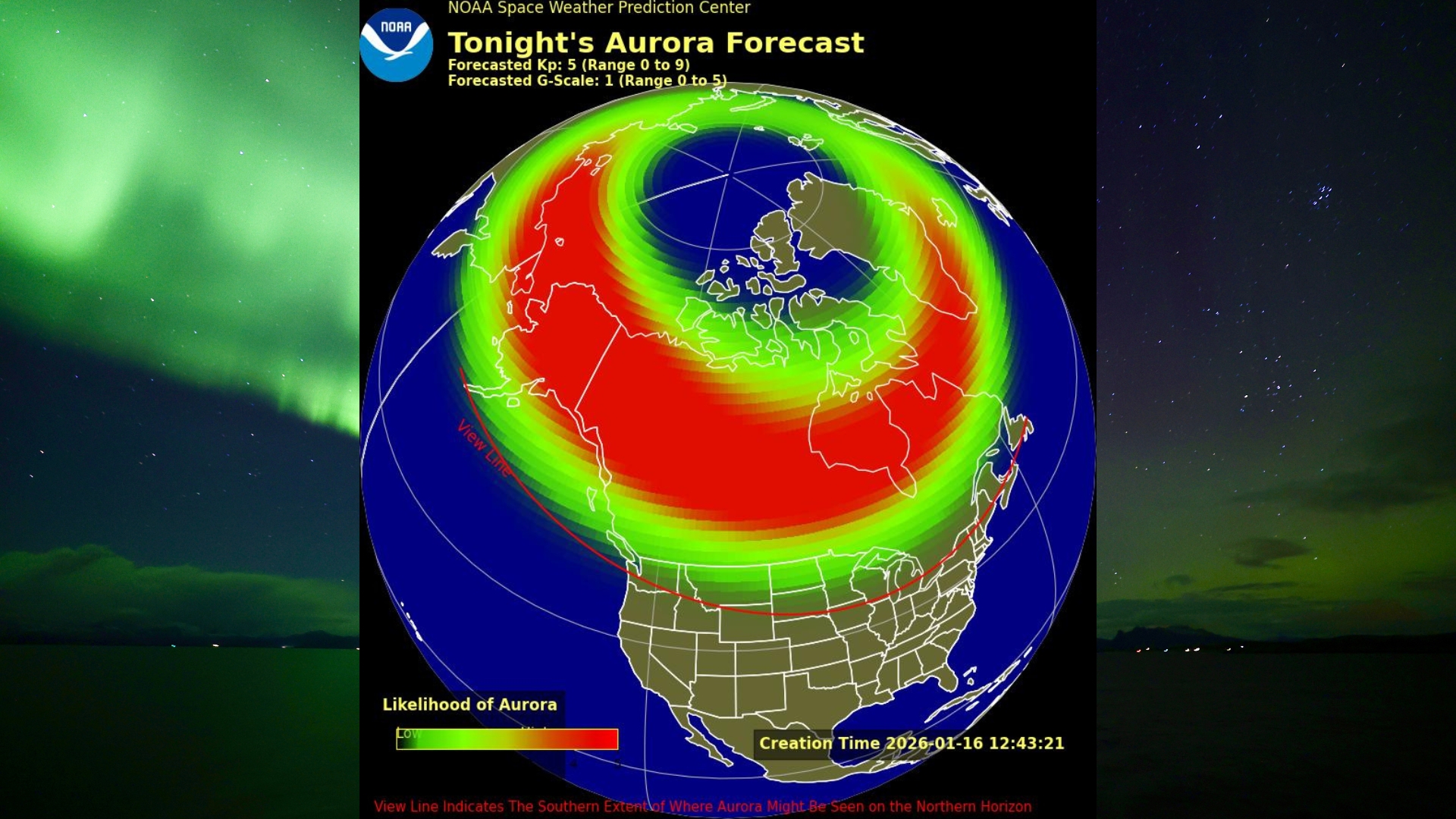 Northern lights may be visible in 15 states tonight