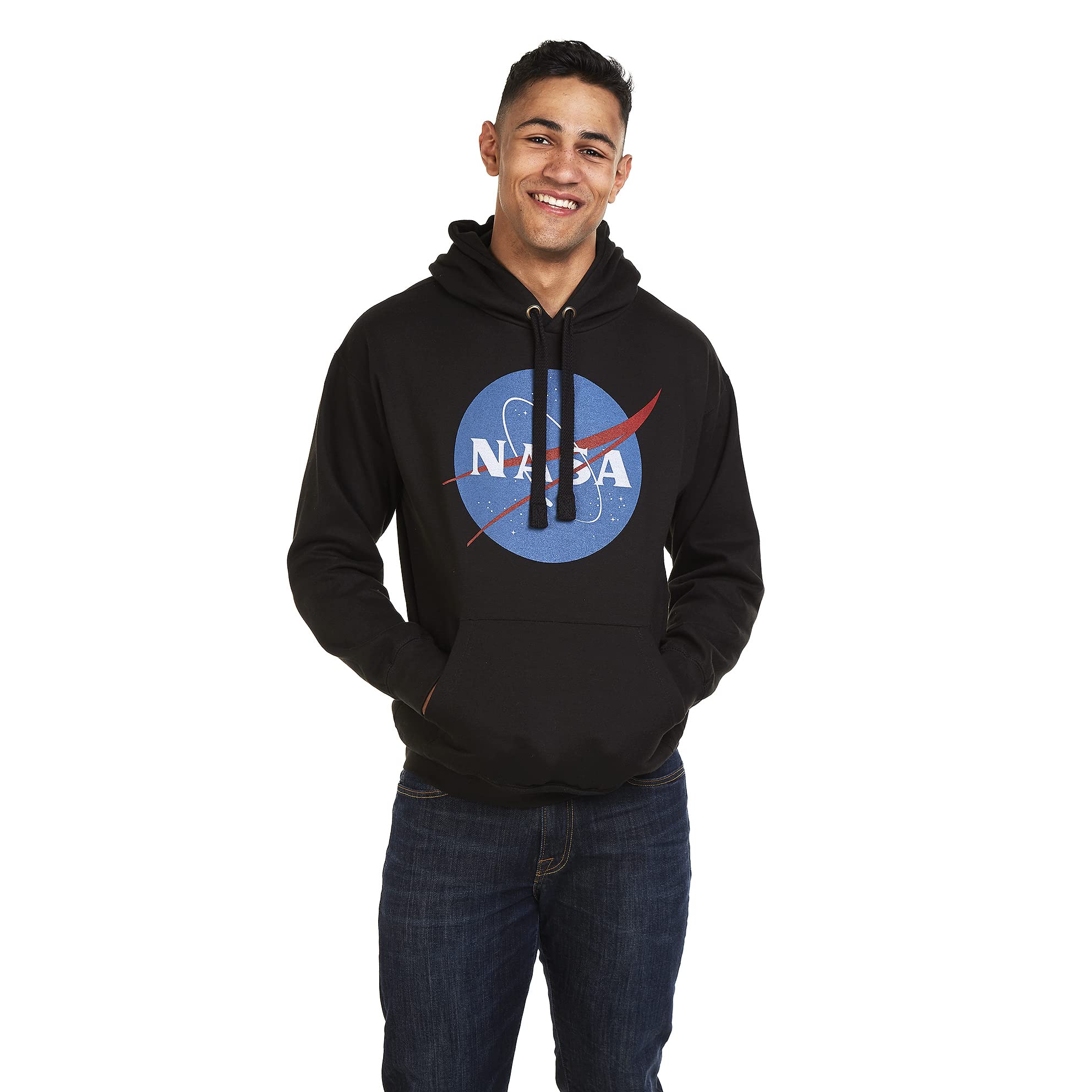 Popfunk Classic NASA Circle Logo Men's Hoodie with Front and Back Print